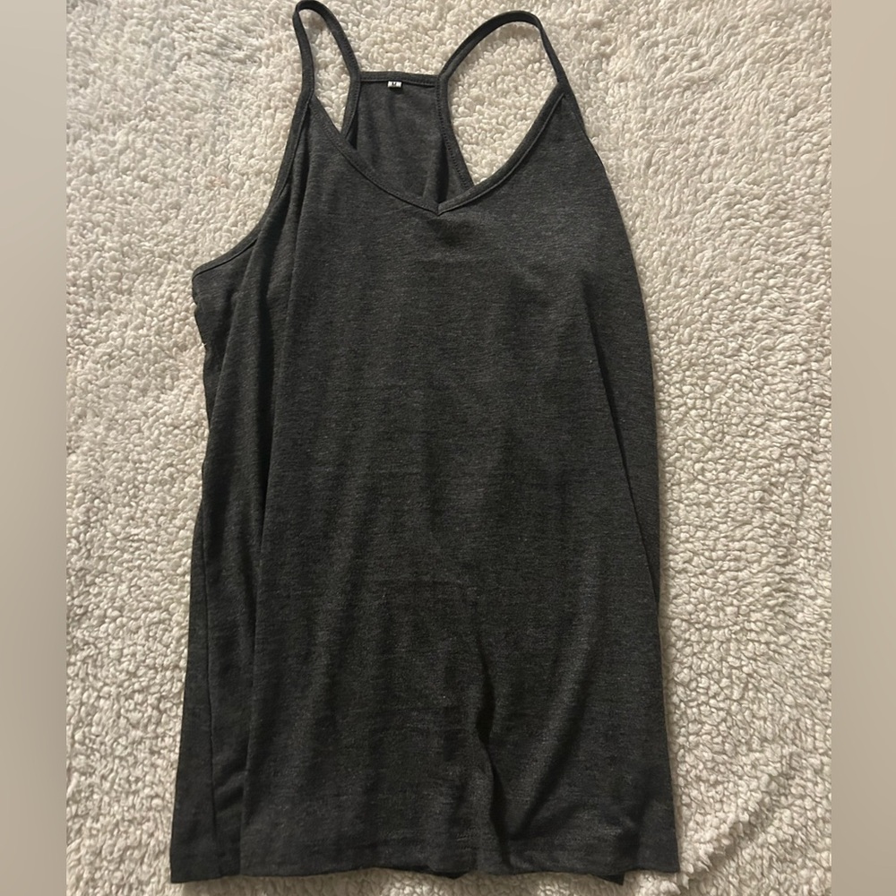 Dark Gray Racerback Tank Top